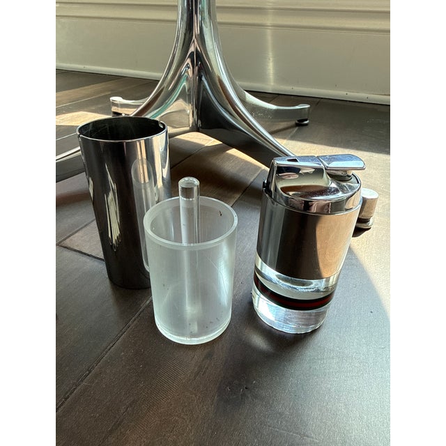 Chrome Gucci Chrome and Acrylic Scarce Table Lighter Box For Sale - Image 8 of 9