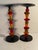 Vintage Art Deco Style Glass and Metal Multicolored Candlestick Holder Pair For Sale In Indianapolis - Image 6 of 8