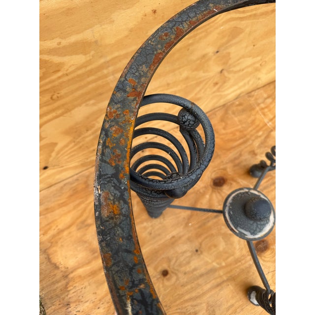 Late 20th Century Most Unusual Large Iron With Aluminum Feet Designer Spiral Leg Side Tables For Sale - Image 10 of 11