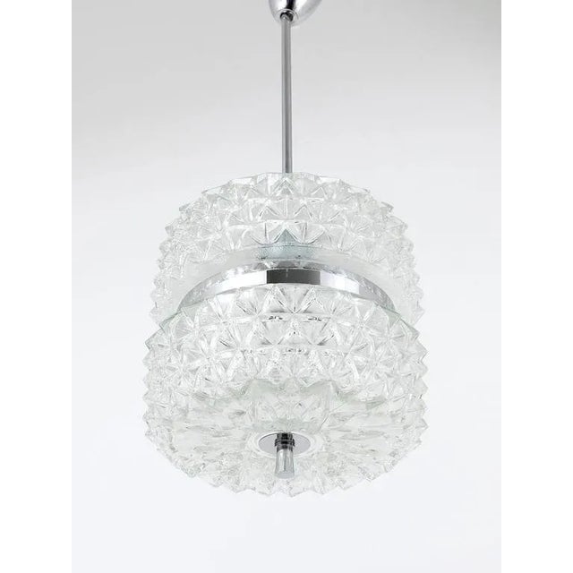 Chrome and Faceted Glass Pendant Light by Carl Fagerlund, 1960s For Sale - Image 6 of 11