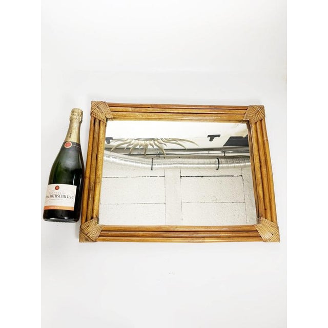 Gold Rattan Mirror, France, 1990s For Sale - Image 4 of 11
