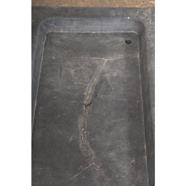 19th Century Spanish Rustic Grey Stone Basin Sink--Outdoor For Sale - Image 9 of 11