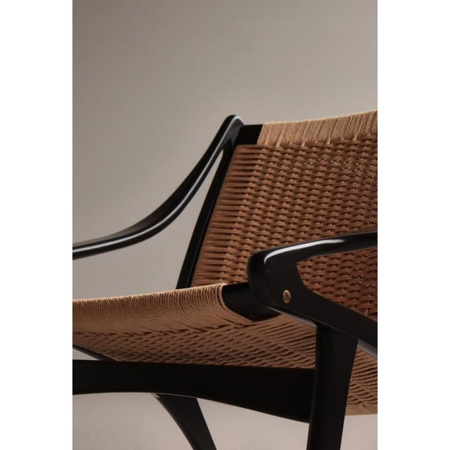 Danish Modern Black Lacquered Beech and Lounge Chair by Illum Wikkelsø, 1955 For Sale - Image 13 of 15