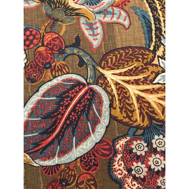 Country Schumacher Zanzibar Linen Print Fabric 4 Continuous Yards