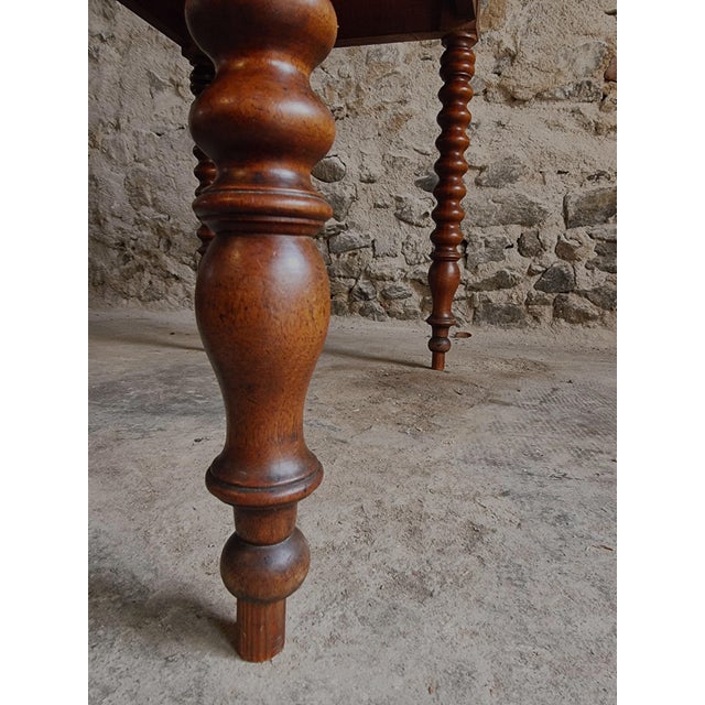 Antique French Walnut Drop-Leaf Round Table, 1890s For Sale - Image 13 of 18