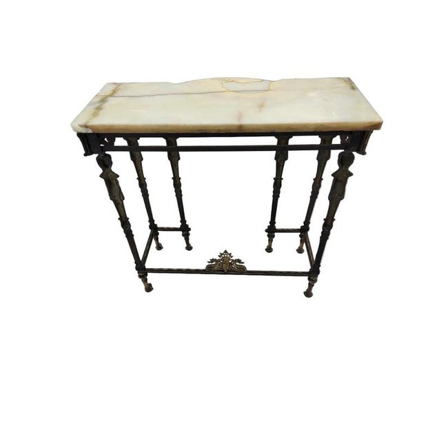 Early 20th Century Antique Oscar Bach Style Console Table With Mirror For Sale - Image 5 of 12
