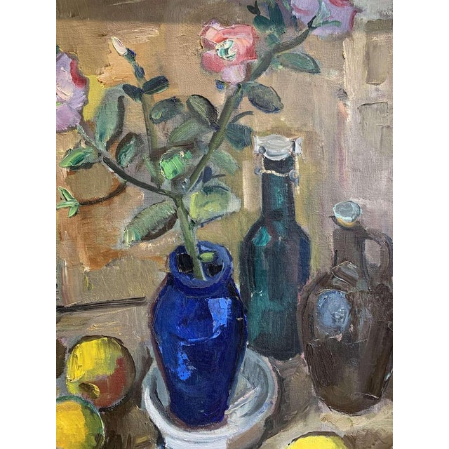 Swedish Artist, Vase with Camellias, 20th Century, Oil on Canvas, Framed For Sale - Image 6 of 14