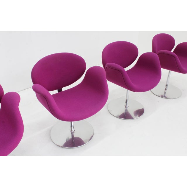 Vintage Little Tulip Swivel Dining Room Chairs by Pierre Paulin for Artifort, 1990s, Set of 4 For Sale - Image 10 of 11
