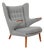 Papa Bear Chair in Grey Hallingdal Fabric by Hans Wegner, 1970s For Sale