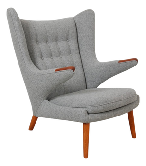 Papa Bear Chair in Grey Hallingdal Fabric by Hans Wegner, 1970s