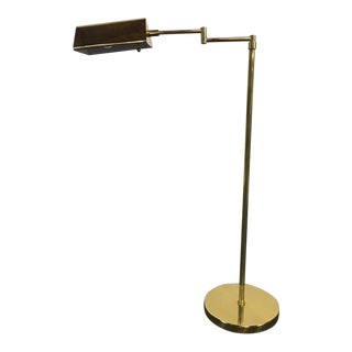 Brass Arm Reading Floor Lamp For Sale