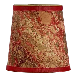 Coral and Gold Marbled Paper Chandelier Shade - 3”x4”x4”