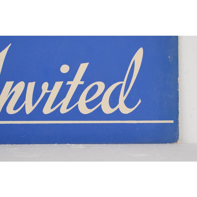 Vintage Ladies Invited Cardboard Retail Wall Sign For Sale - Image 9 of 10