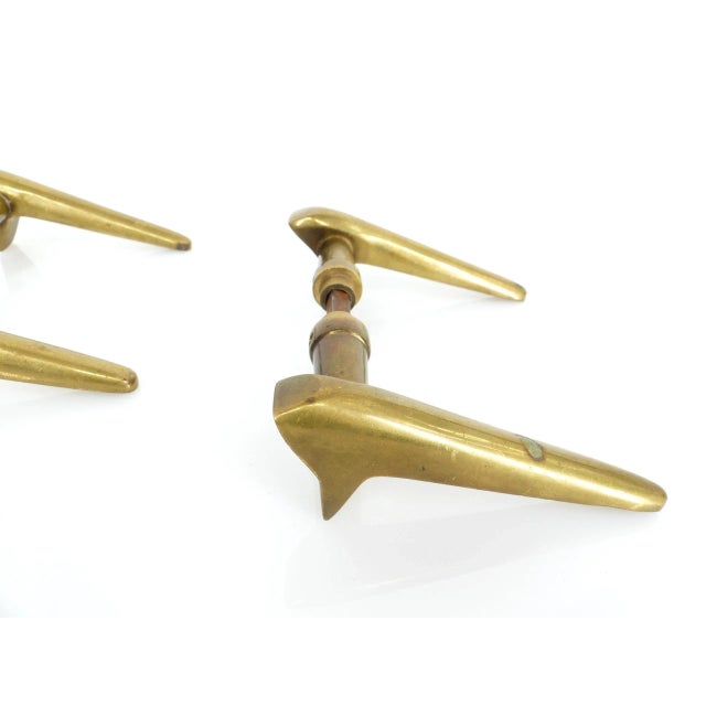Modern Modernist Brass Door Handles, 1950s-1960s, Set of 2 For Sale - Image 3 of 8