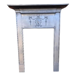 Antique Edwardian Cast Iron Fireplace Mantel and Chimneypiece For Sale