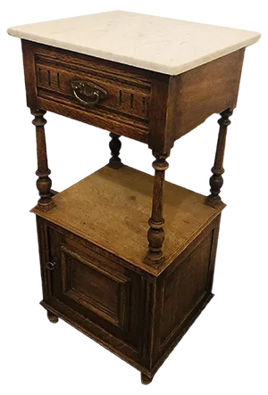 Vintage Side Table with Marble Top