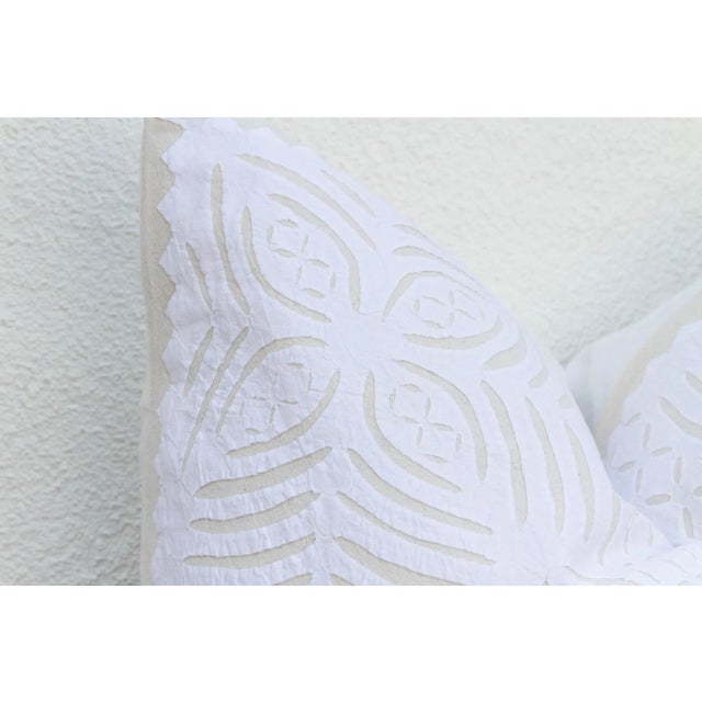 Gopi White Applique Pillow Cover For Sale - Image 4 of 8