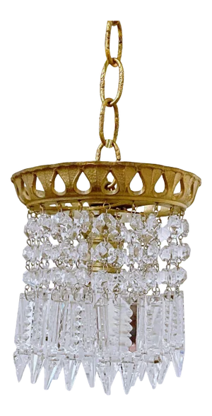 Early 20th Century Italian Brass Upside Down Layered Cake Chandelier