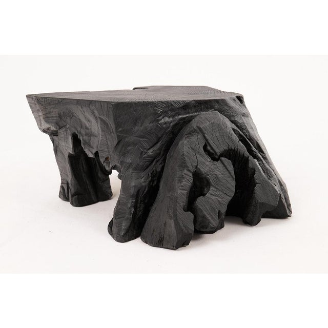 Wood Rustic Sculptural Side Table by Logniture For Sale - Image 7 of 17