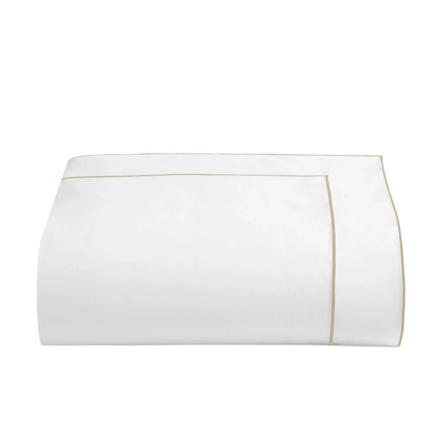 Salerno Bedding Full/Queen Duvet in White/Champagne For Sale - Image 4 of 5