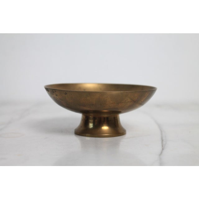 Late 20th Century Vintage Brass and Mother-of-Pearl Trinket Dish For Sale - Image 5 of 6