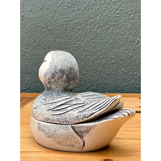 Ceramic Vintage Hand Painted Puffin Ring Box For Sale - Image 7 of 12