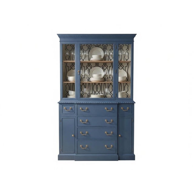 Exquisitely Restored Secretary Desk With Hutch, C. Early 20th Century For Sale - Image 9 of 13