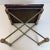 Mid-century Modern faux bamboo and steel upholstered X stool circa 1970s. Similar to Cleo Baldon designs for Terra of...