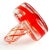Mid-Century Modern Vintage Murano Fratelli Toso Ruby Red Bands Plaid Pattern Italian Art Glass Bottle Decanter For Sale - Image 3 of 5