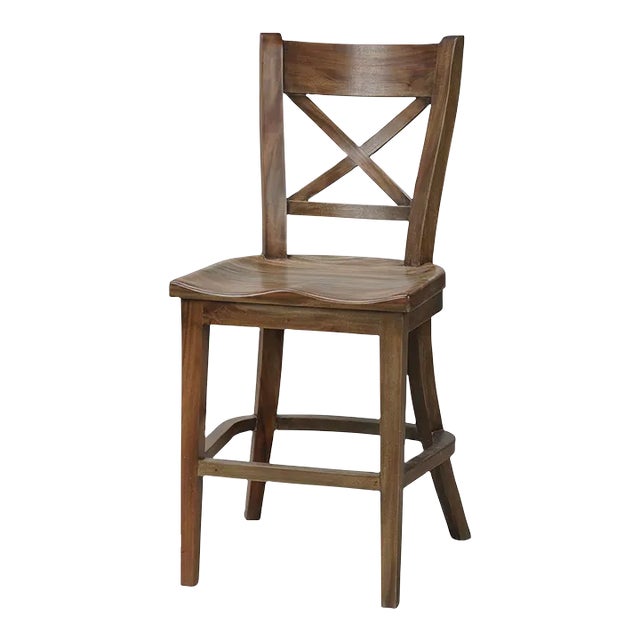 French Provincial Rustic Counter Stool For Sale