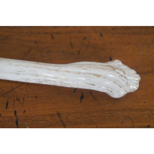 Antique German Meissen Dresden Sprays Porcelain Floral Serving Spoon For Sale - Image 10 of 11