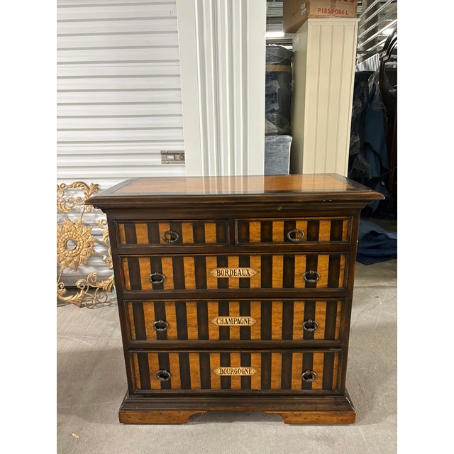 Atelier De La Madeleine French Inspired Two Over Three Chest of Drawers, 20th Century. Chest of drawers with decorative...