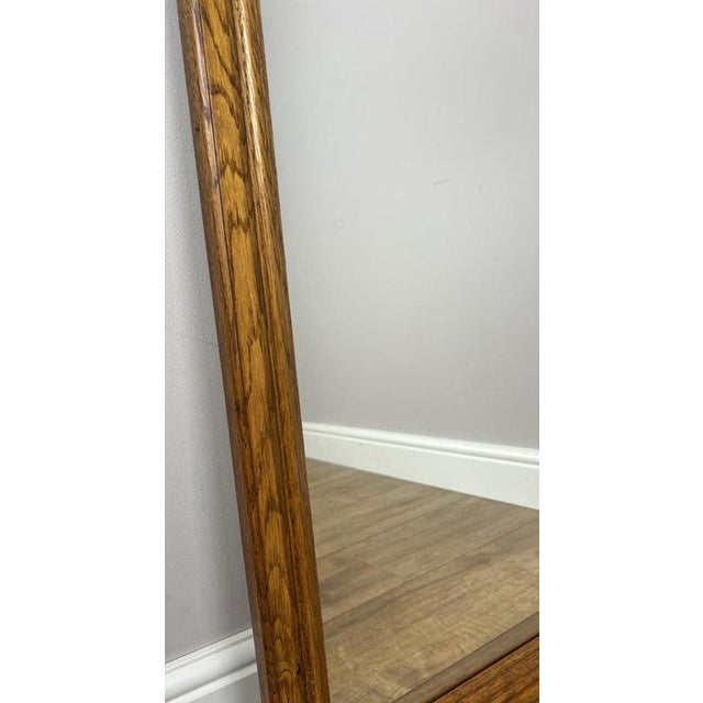 Vintage French Mirror in Oak For Sale - Image 4 of 7