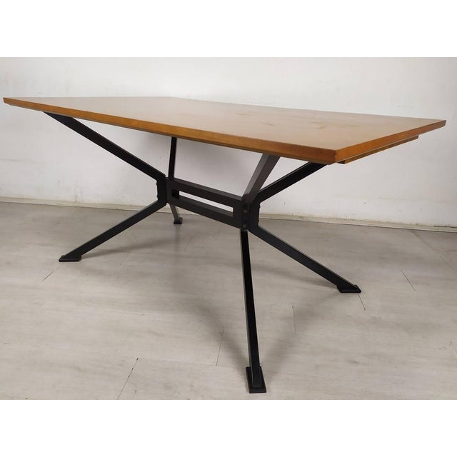 Metal and Teak Table from Roche Bobois, 1980s For Sale - Image 4 of 18