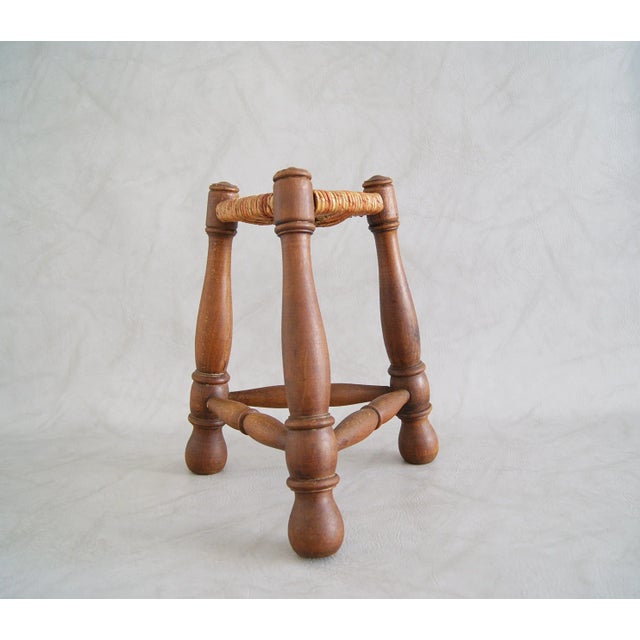 Mid-Century Modern Rush Braided Tripod Stool, 1960s For Sale - Image 3 of 11