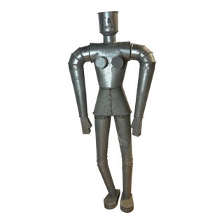 Large-Scale Industrial Galvanized Steel Robot Sculpture, Folk Art For Sale