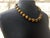 1980s Vintage Carved Tiger's Eye Necklace, Large Carved Natural Tiger Eye Beads, Sterling Silver Gold-Plated Clasp, Statement Necklace For Sale - Image 5 of 9