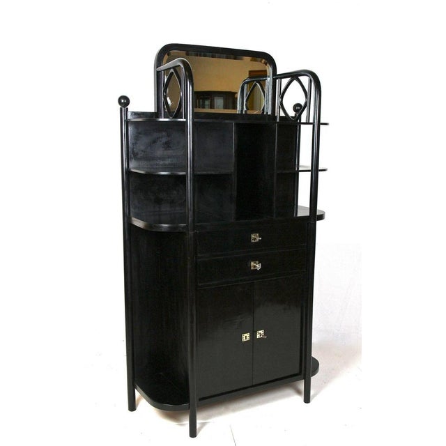 Art Nouveau Black Display Cabinet attributed to Josef Hoffmann for Thonet, 1905 For Sale - Image 14 of 18