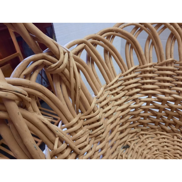 Camel Large Vintage French Basket With Handle For Sale - Image 8 of 12