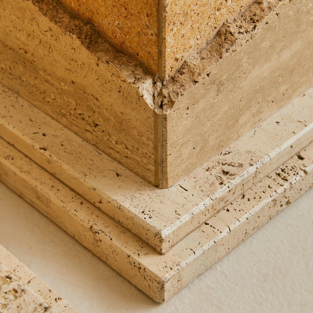 Italian Travertine Pedestal with Raw Edges, 1970s - 2 Available For Sale - Image 11 of 11