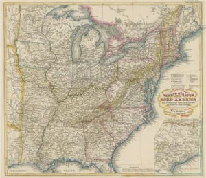 Antique Map of the Eastern United States with Inset Map of Texas