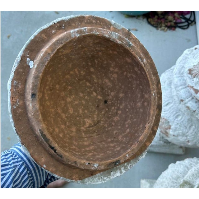 Pair of 19th Century French Terracotta White Urns For Sale - Image 9 of 12