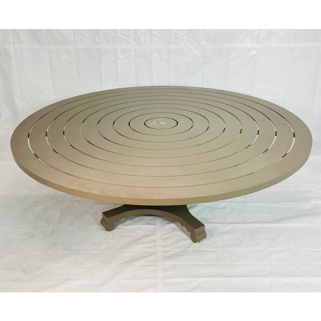 McKinnon and Harris McKinnon & Harris “Albemarle" Round Outdoor Dining Table in Cast Aluminum, Attributed For Sale - Image 4 of 18