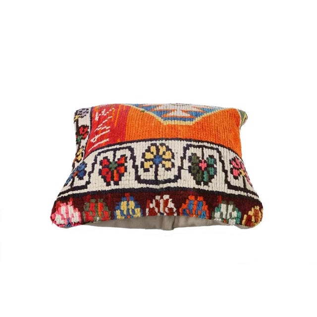 Decorative pillow cover made from vintage handknotted Turkish rug pieces. Backed with good quality cotton fabric. Pillow...