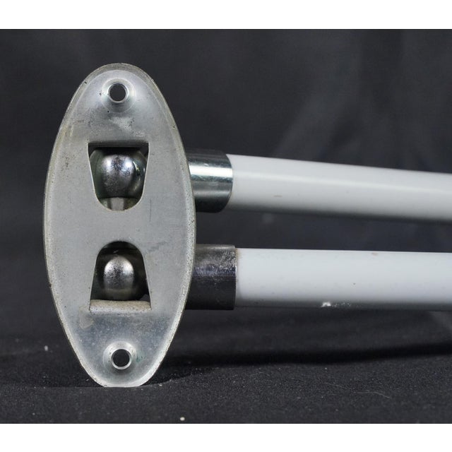 Metal European Mid Century Milk Glass Double Arm Towel Rack For Sale - Image 7 of 7