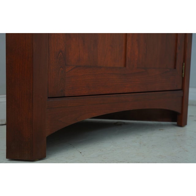 Stickley Arts & Crafts Mission Cherry Corner Cabinet For Sale - Image 12 of 16