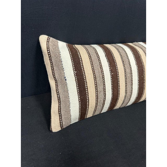 Turkish Hemp Pillow Cushion Natural Beige Brown Cushion Cover 14"x45" #18049 Enhance your home decor with our Kilim Pillow...