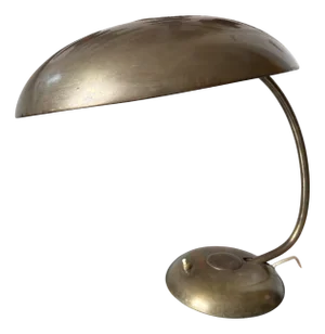 Large German Bauhaus Brass Desk Lamp from Helo Leuchten, 1930s