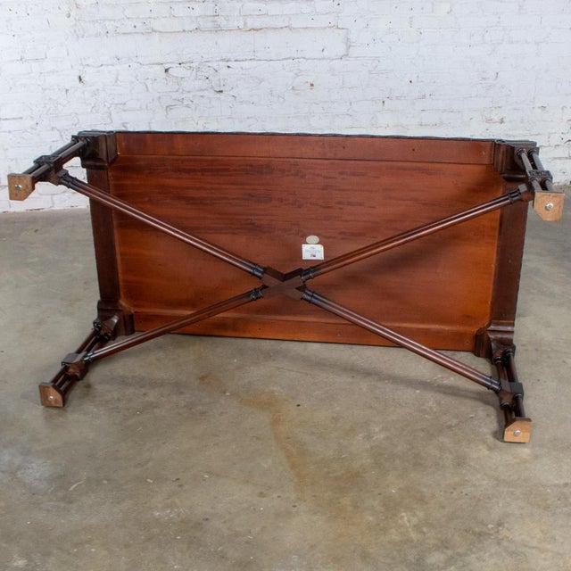 Late 20th Century Chinese Chippendale Style Coffee Table Mahogany Large Rectangular by Baker For Sale - Image 14 of 18