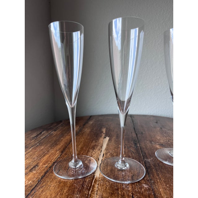 Late 20th Century Late 20th Century Baccarat Dom Perignon Champagne Flutes 9.25", Crystal Glassware - Set of 4 For Sale - Image 5 of 9
